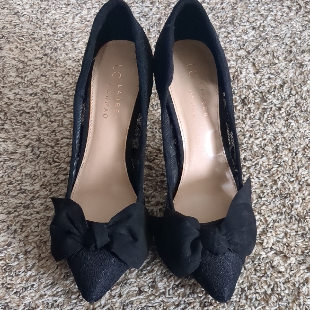 LC Lauren Conrad Elegant Black Heels with Bow